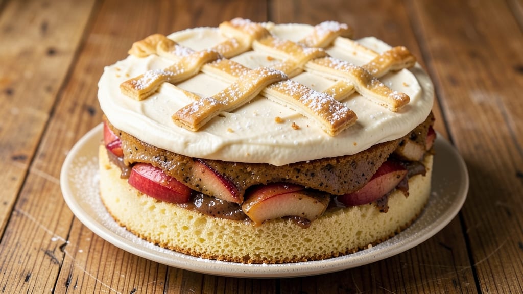Apple Pie Poke Cake Recipe: Apple-Cinnamon Spice Core and Cream Cheese Frosting Layers