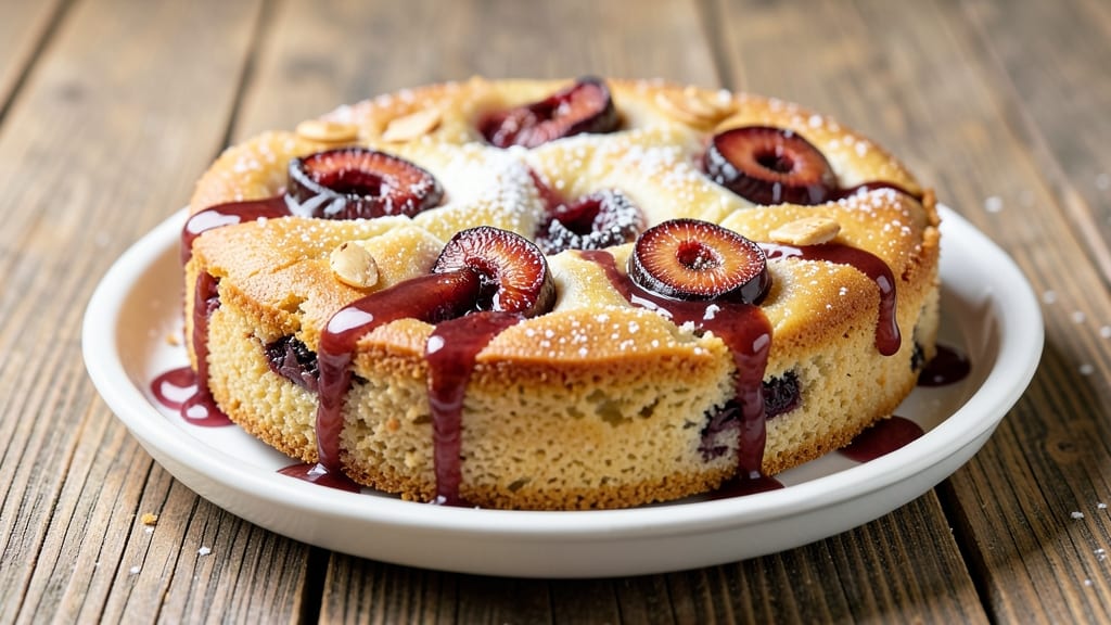 Almond Plum Cake Recipe: Nutty-Flourless Richness With Plum Compote Swirls