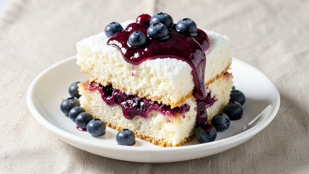 Angel Food Cake with Blueberry Pie Filling Recipe: Light-as-Air Layers Bursting with Juicy Berries