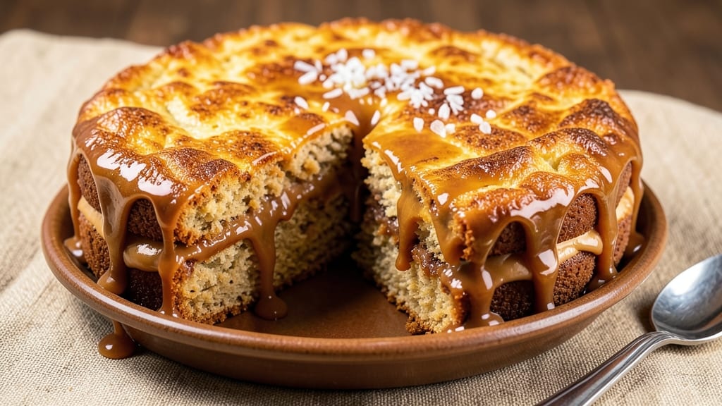 Amazing Caramel Cake Recipe: Buttery Streusel Crown Over Molten Cheese Rivers