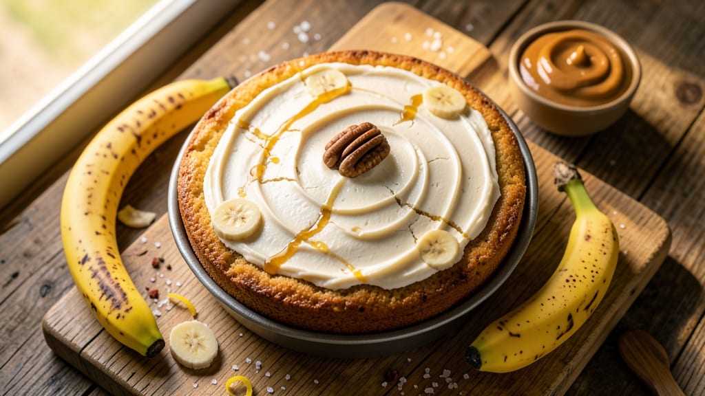 American Banana Cake Recipe: Spiced Streusel Top and Creamy Vanilla Layers