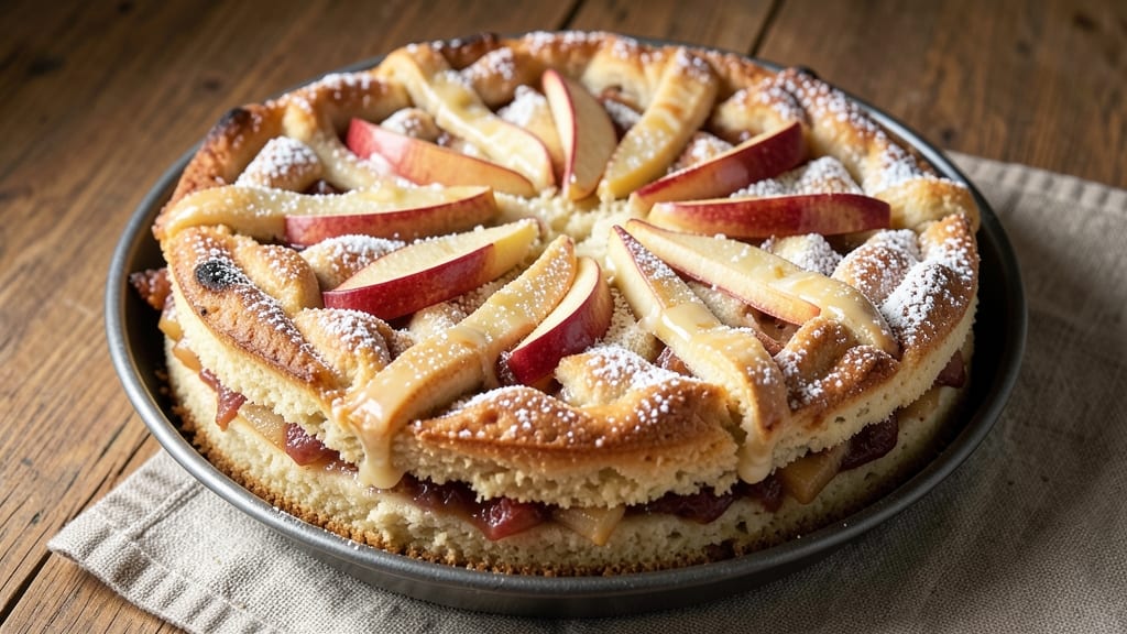 Apple Pie Cake Recipe With Fresh Apples: Spiced Apple Streusel Over Moist Vanilla Layers