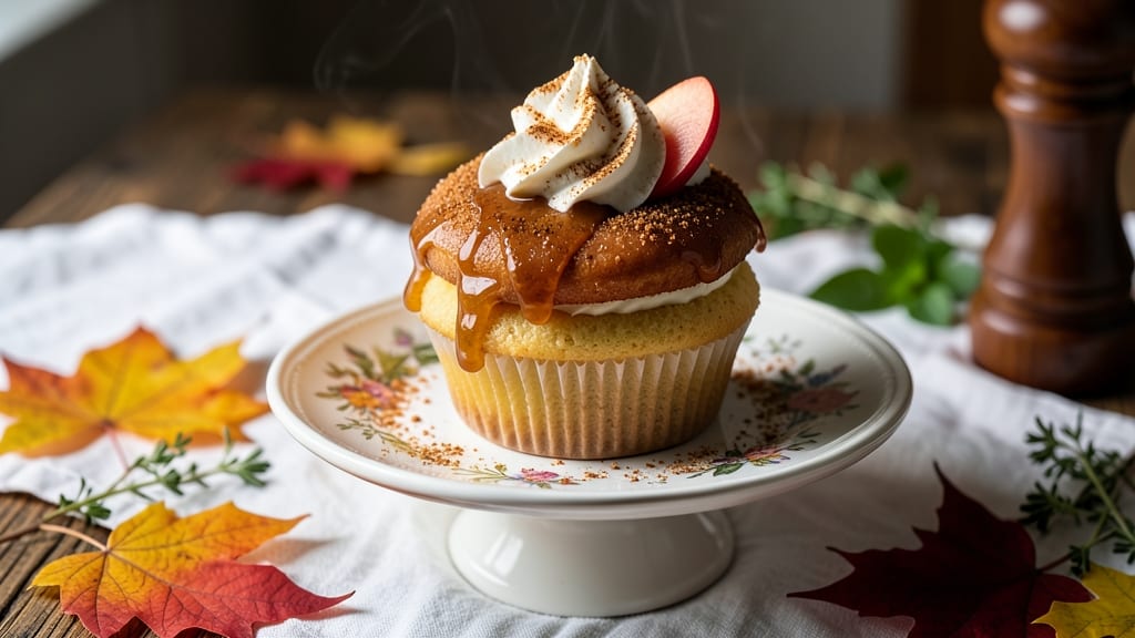 Apple Cider Donut Cupcakes Recipe: Spiced Apple Streusel Swirls With Cream Cheese Frosting