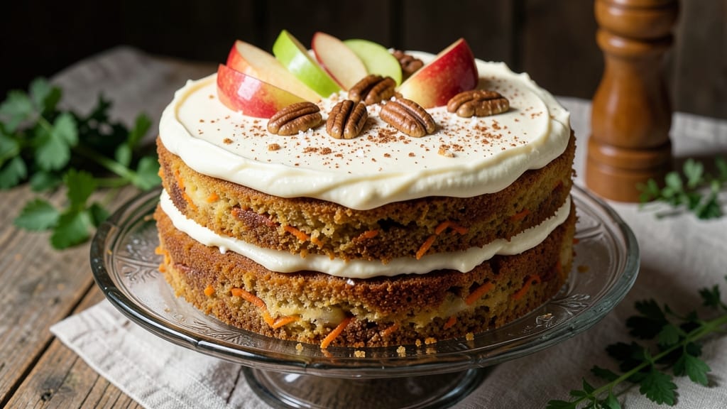 Apple Banana Carrot Cake Recipe: Spiced Streusel Crown Over Moist Layers