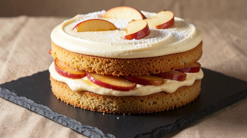 Apple Cream Cake Recipe: Vanilla Swirl Layers and Spiced Apple Filling