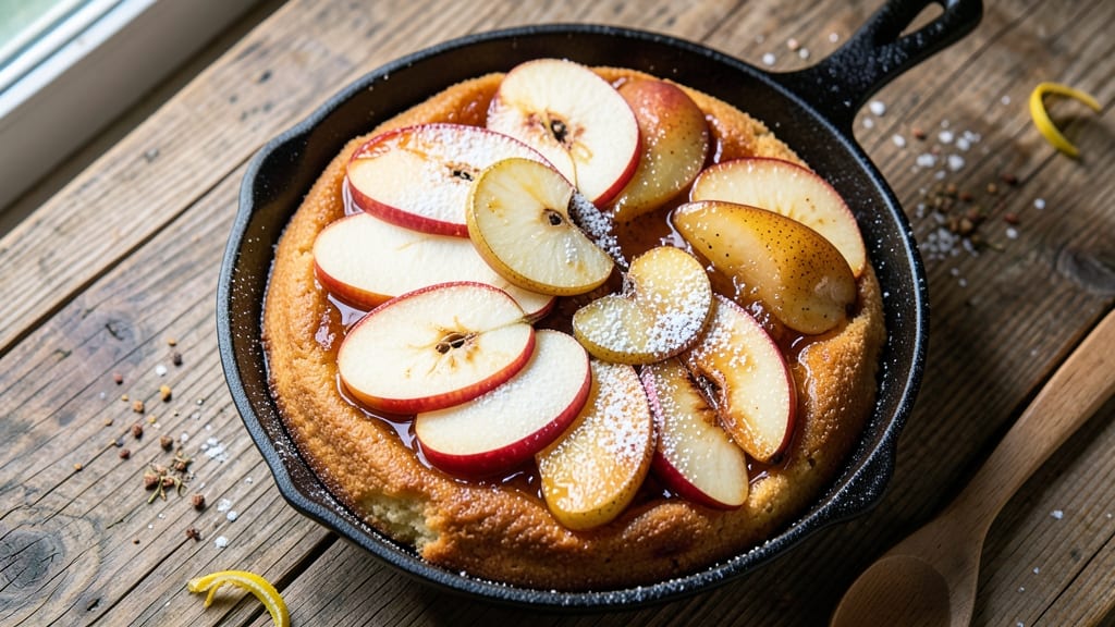 Apple And Pear Upside Down Cake Recipe: Caramelized Fruit Crown Over Buttery Vanilla Layers