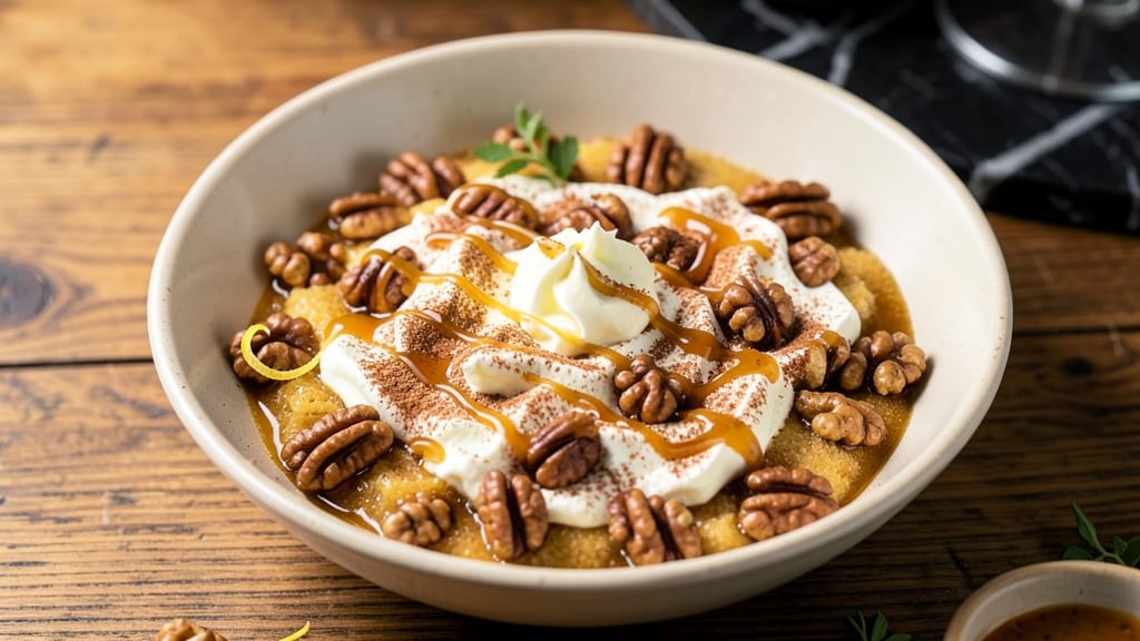 Apple Cake Topping Recipe: Caramelized Walnut Streusel with Spiced Cider Glaze