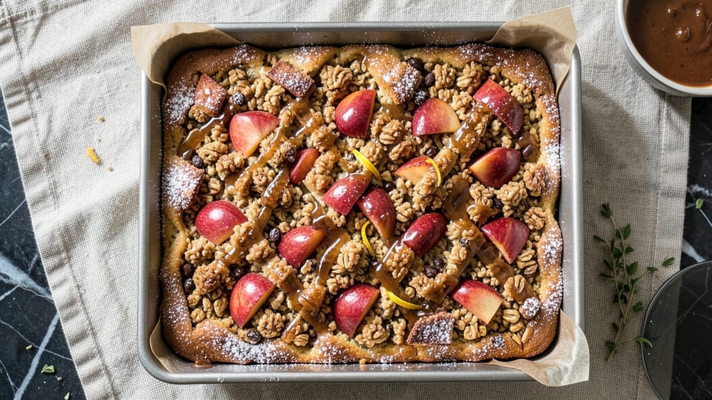 Apple Oatmeal Coffee Cake Recipe: Caramelized Apple Streusel With Coffee-Infused Crust