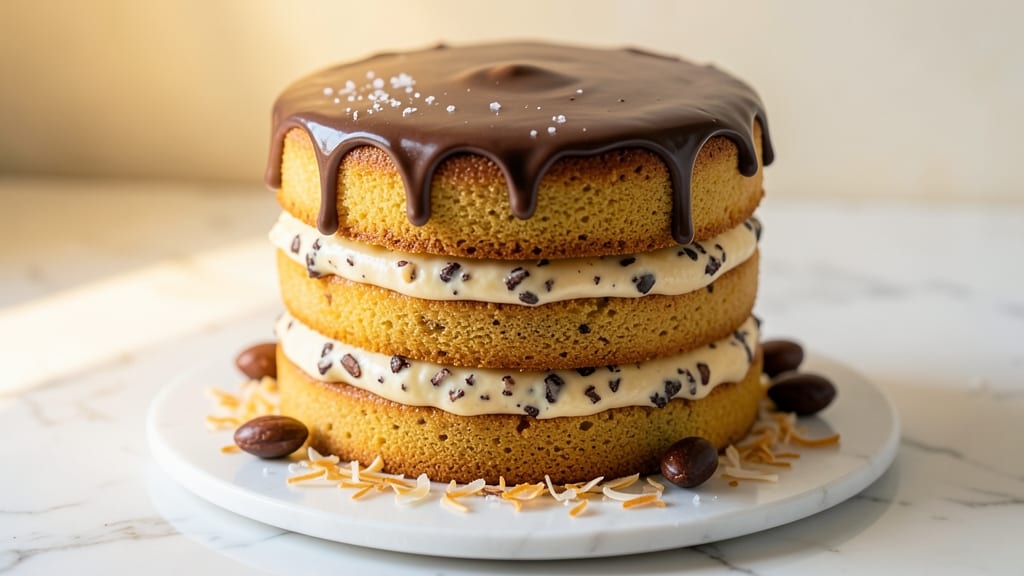 Almond Joy Layer Cake Recipe: Tropical Coconut and Nutty Bliss