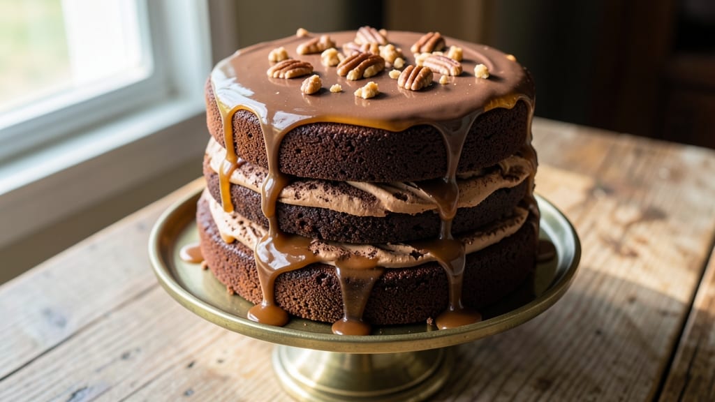 Amish German Chocolate Cake Recipe: Triple-Layered Richness With Pecan Streusel Crown