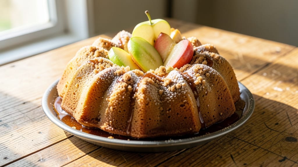 Apple Upside Down Bundt Cake Recipe: Caramelized Apple Rings and Buttery Streusel Crown