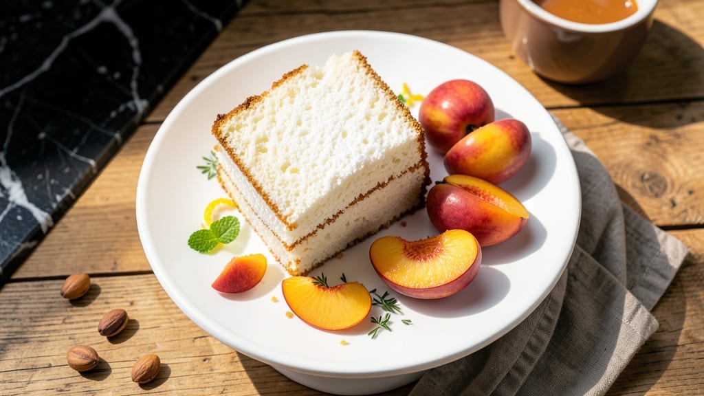 Angel Food Cake and Peaches Recipe: Light-as-Air Layers with Summer Fruit Elegance