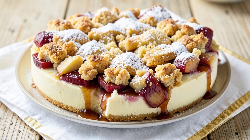 Apple Pie Crumble Cheesecake Recipe: Warm Spice Swirls and Buttery Crunch