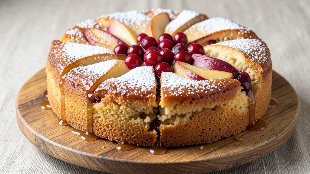 Apple Cranberry Upside Down Cake Recipe: Warm Spiced Fruit Hugged by Buttery Streusel