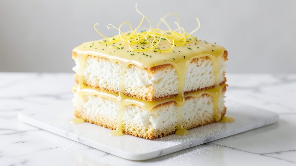 Angel Food Cake With Lemon Glaze Recipe: Light-as-Air Cloud With Zesty Citrus Kiss