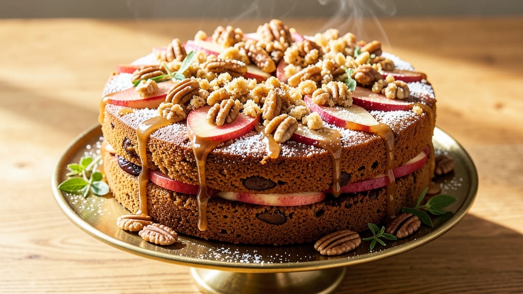Apple Date and Pecan Cake Recipe: Caramelized Fruit and Nutty Crunch in One Bowl