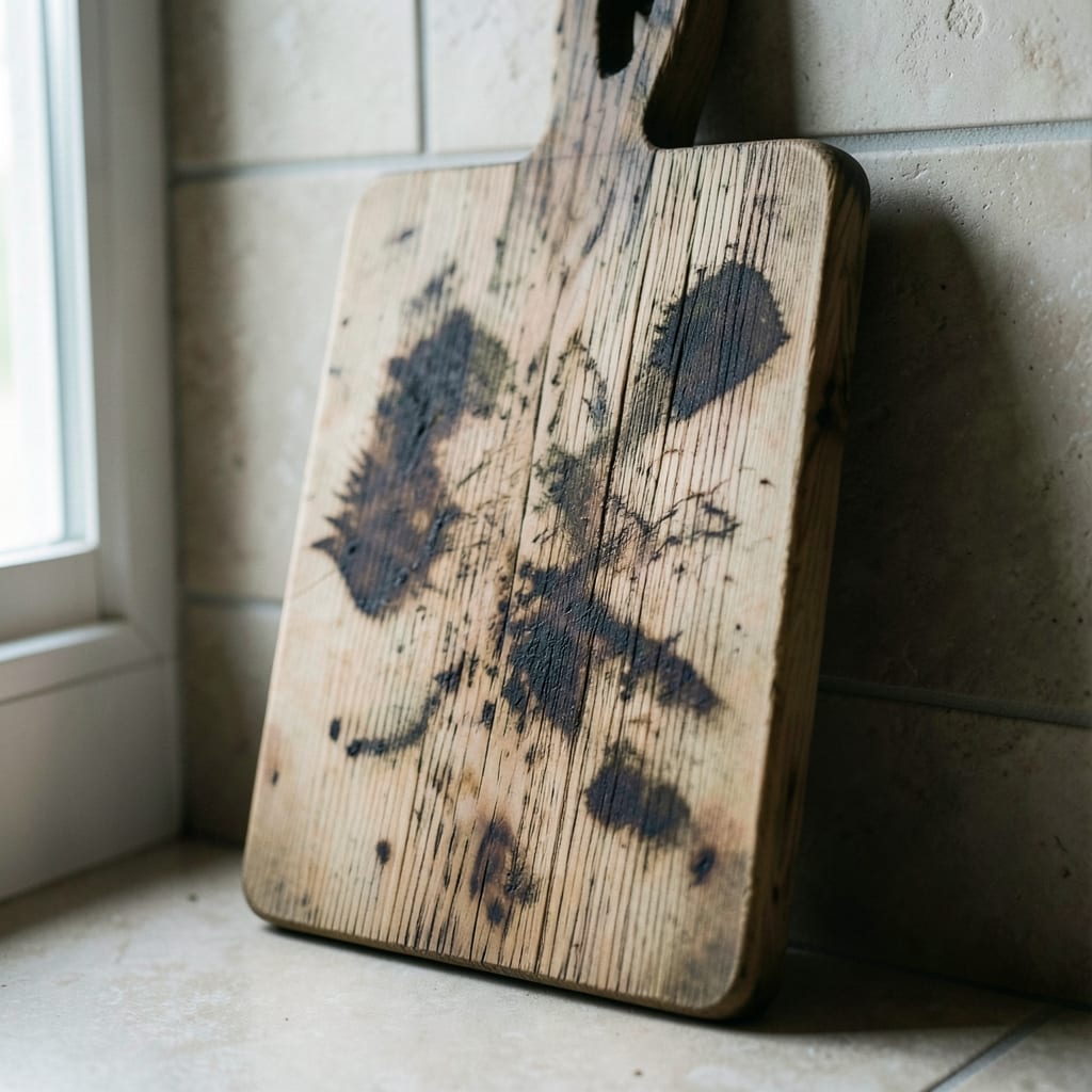 The wooden cutting board