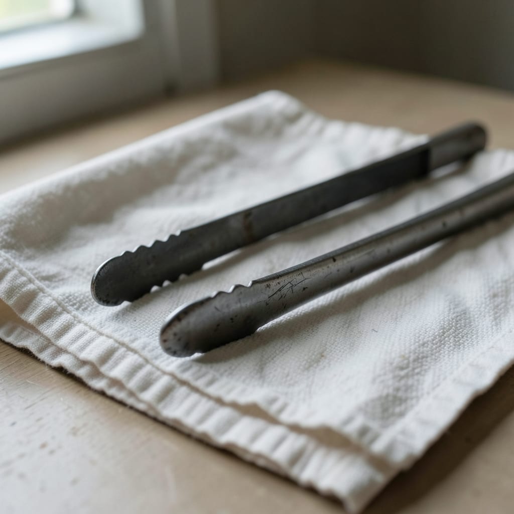 The metal tongs