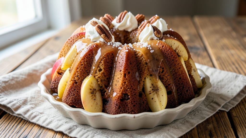 Apple Banana Bundt Cake Recipe: Warm Spiced Streusel Hugging Juicy Fruit Layers