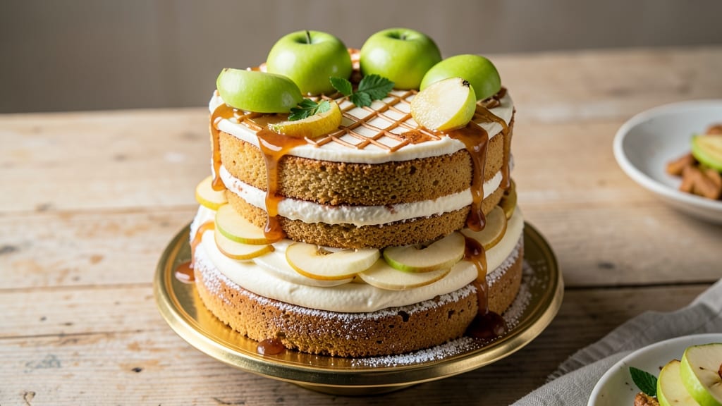 Apple Birthday Cake Recipe: Spiced Caramel Apples Baked into Layers
