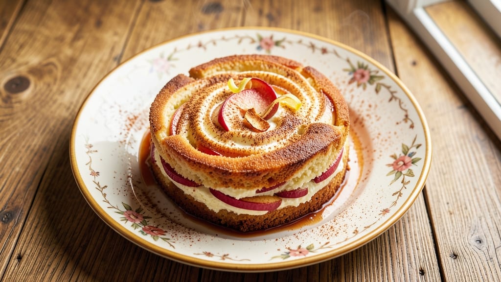 Apple Cream Cheese Pound Cake Recipe: Spiced Apple Streaks and Vanilla Frosting Harmony