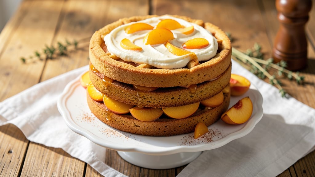 Amazing Peach Cake Recipe: Buttery Layers and Spiced Fruit Swirl
