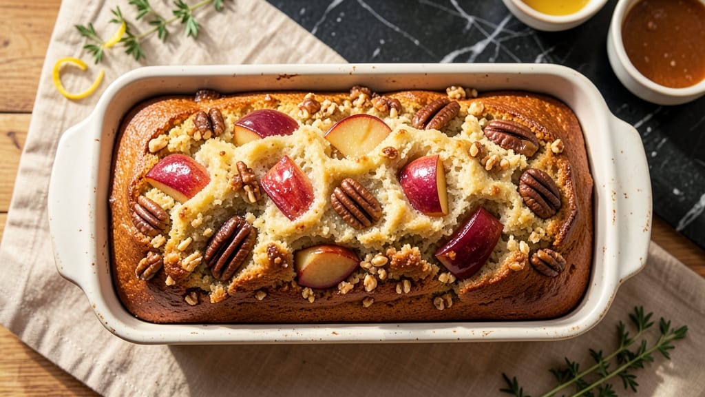 Apple Walnut Loaf Cake Recipe: Spiced Fruit Streusel Crown Over Moist Vanilla Base