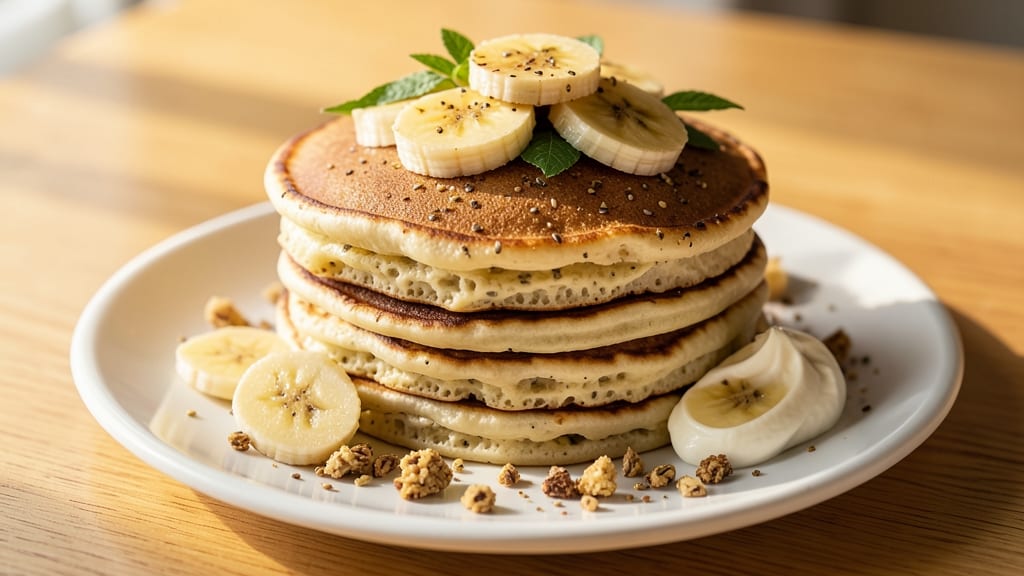 American Pancake Recipe No Egg: Fluffy Stacks With Banana and Cream Cheese Swirl
