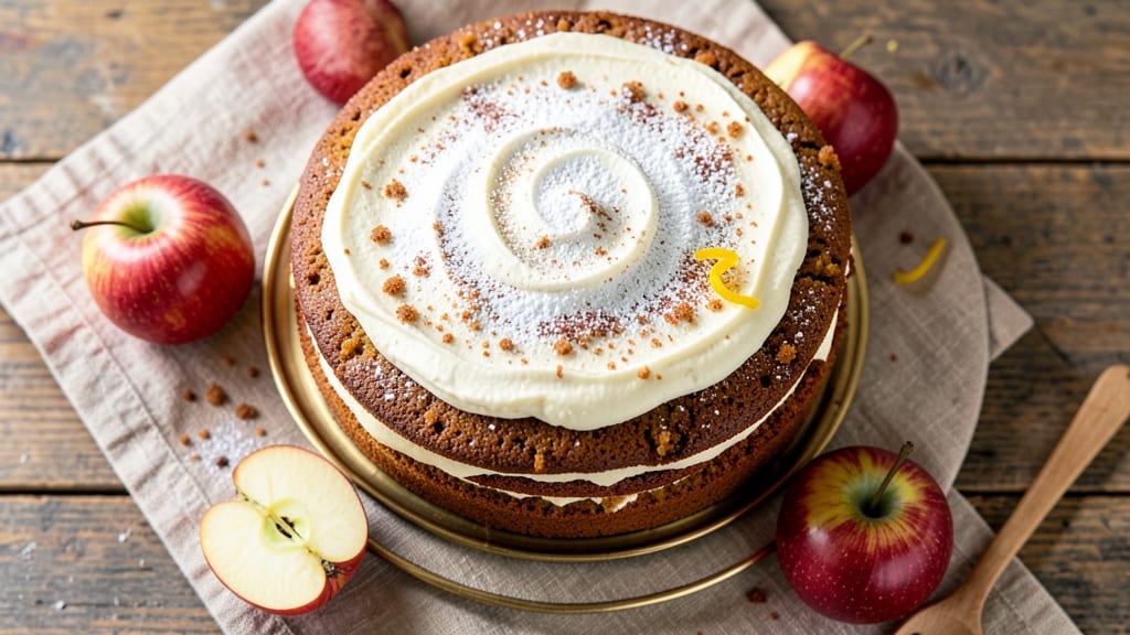 Apple Spice Cake Recipe with Cream Cheese Frosting: Warm Cinnamon Streusel Crunch Over Velvety Frosted Layers