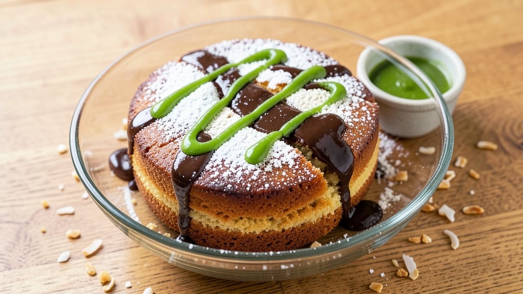 Asian Coffee Cake Recipe: Fragrant Pandan and Black Sesame Crunch Top