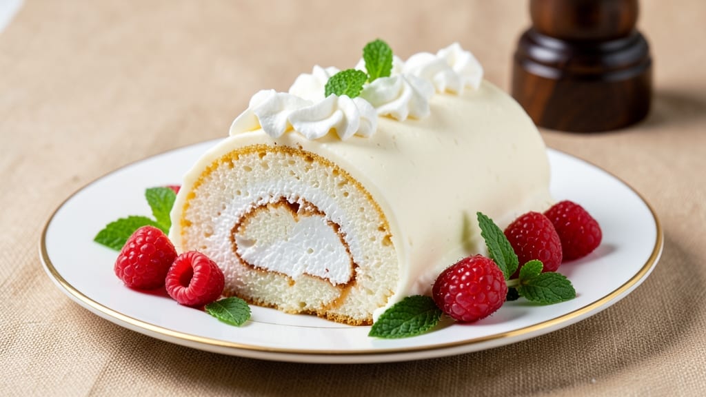 Angel Food Cake Roll-Up Recipe: Cloud-Light Layers With Vanilla Frosting Swirls