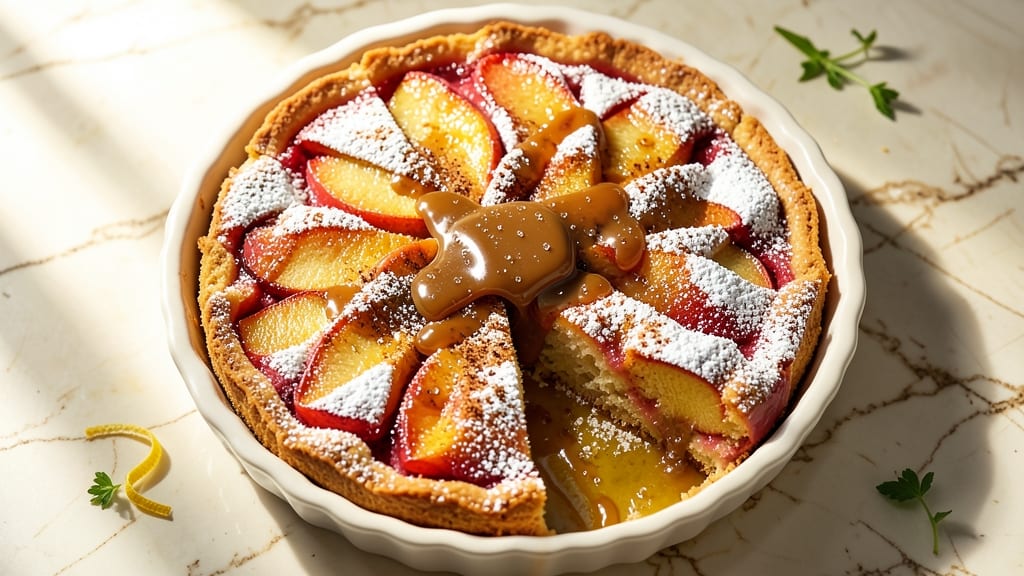 Apple Tart Cake Recipe: Spiced Apple Streusel Crunch With Vanilla Cream Cheese Frosting